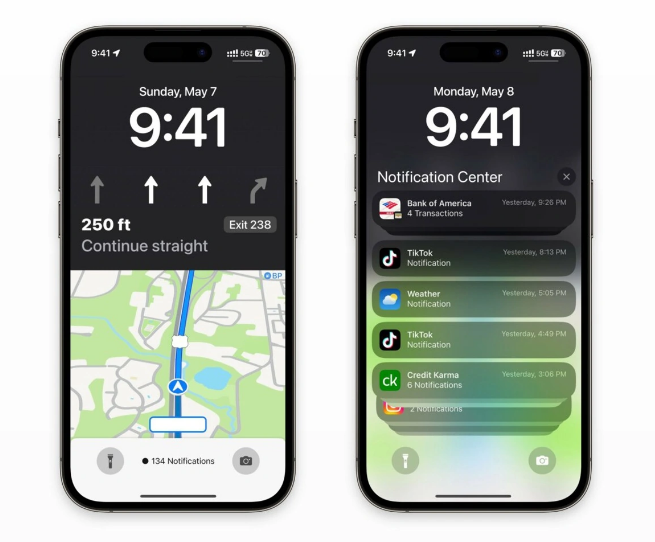 宁武苹果维修服务分享iOS17锁屏地图导航半屏显示长什么样 
